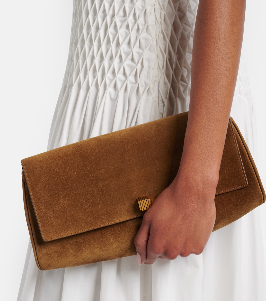 Clutch Audrey aus Veloursleder | Khaite