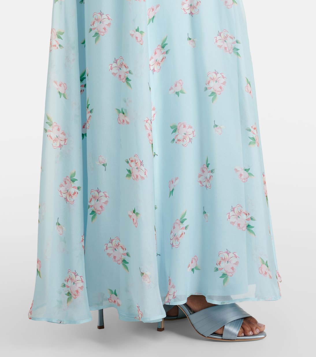 Lilith bow-detail floral chiffon maxi dress | Leo Lin