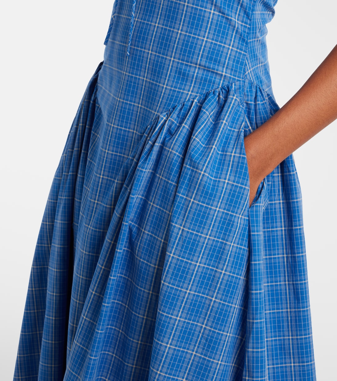 Del Ros plaid halterneck cotton midi dress | Faithfull