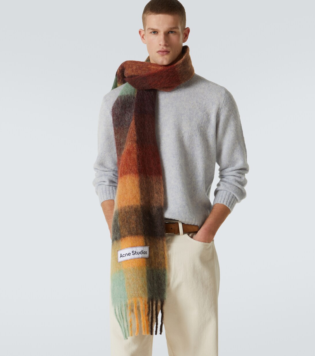 Vally alpaca-blend checked scarf | Acne Studios