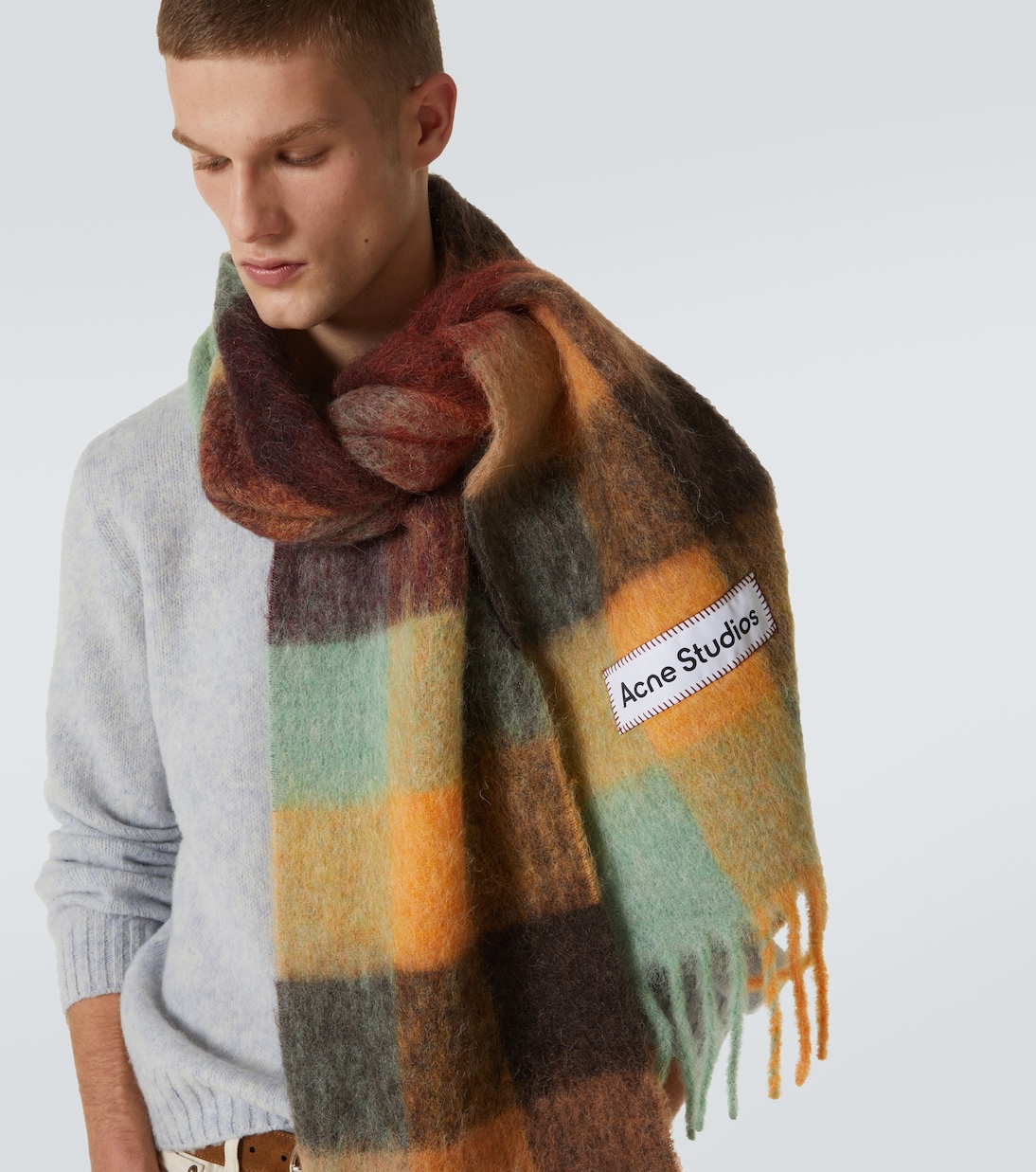 Vally alpaca-blend checked scarf | Acne Studios