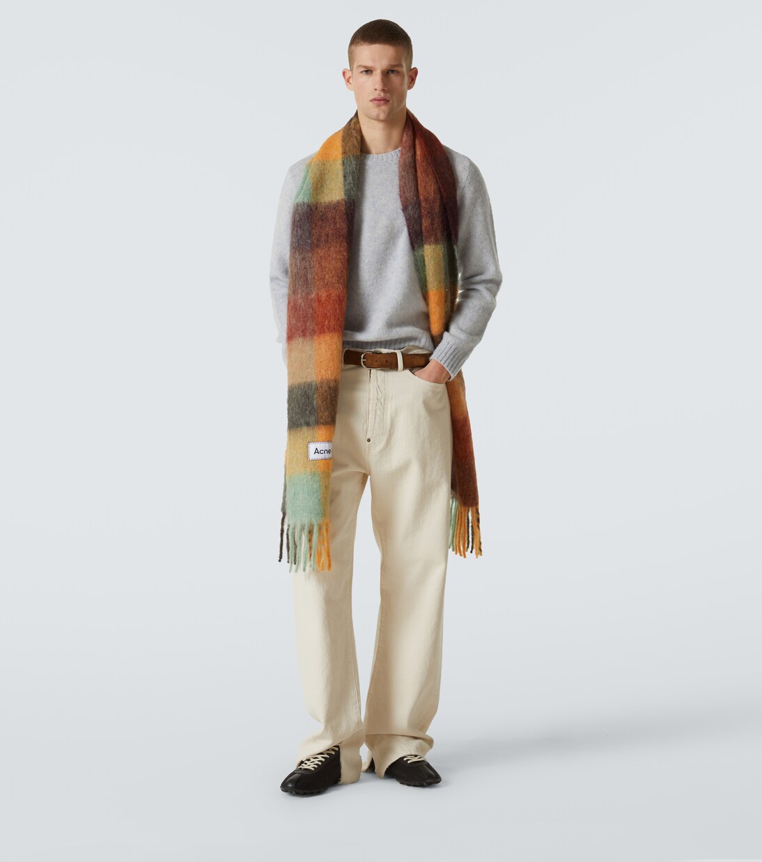Vally alpaca-blend checked scarf | Acne Studios