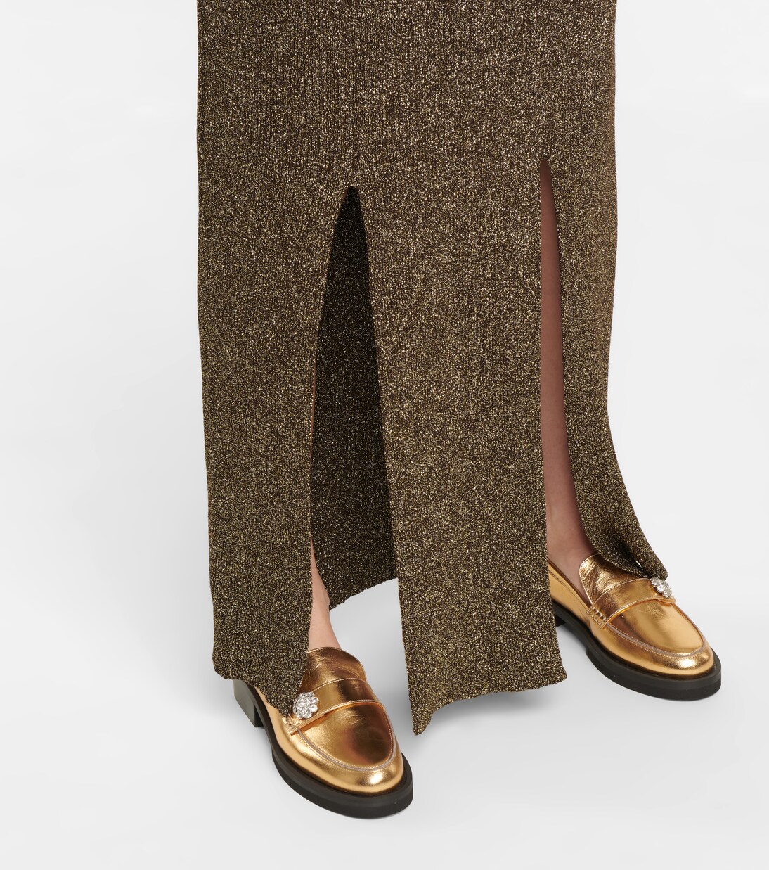 Robe longue à fils métallisés | Ganni