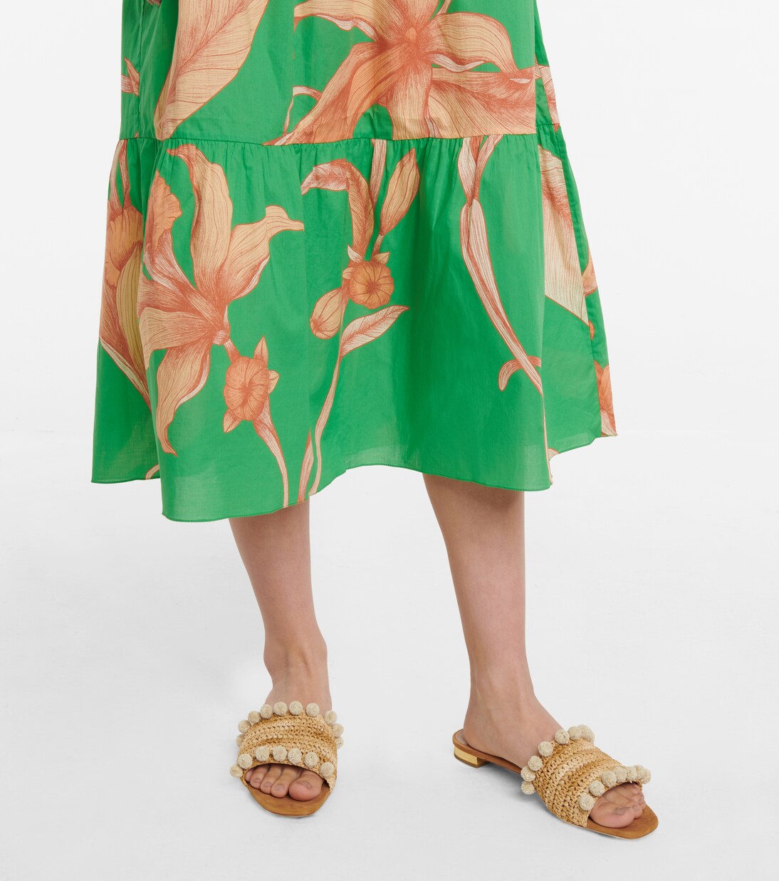 Robe midi Colorful Culture en coton à fleurs | Johanna Ortiz