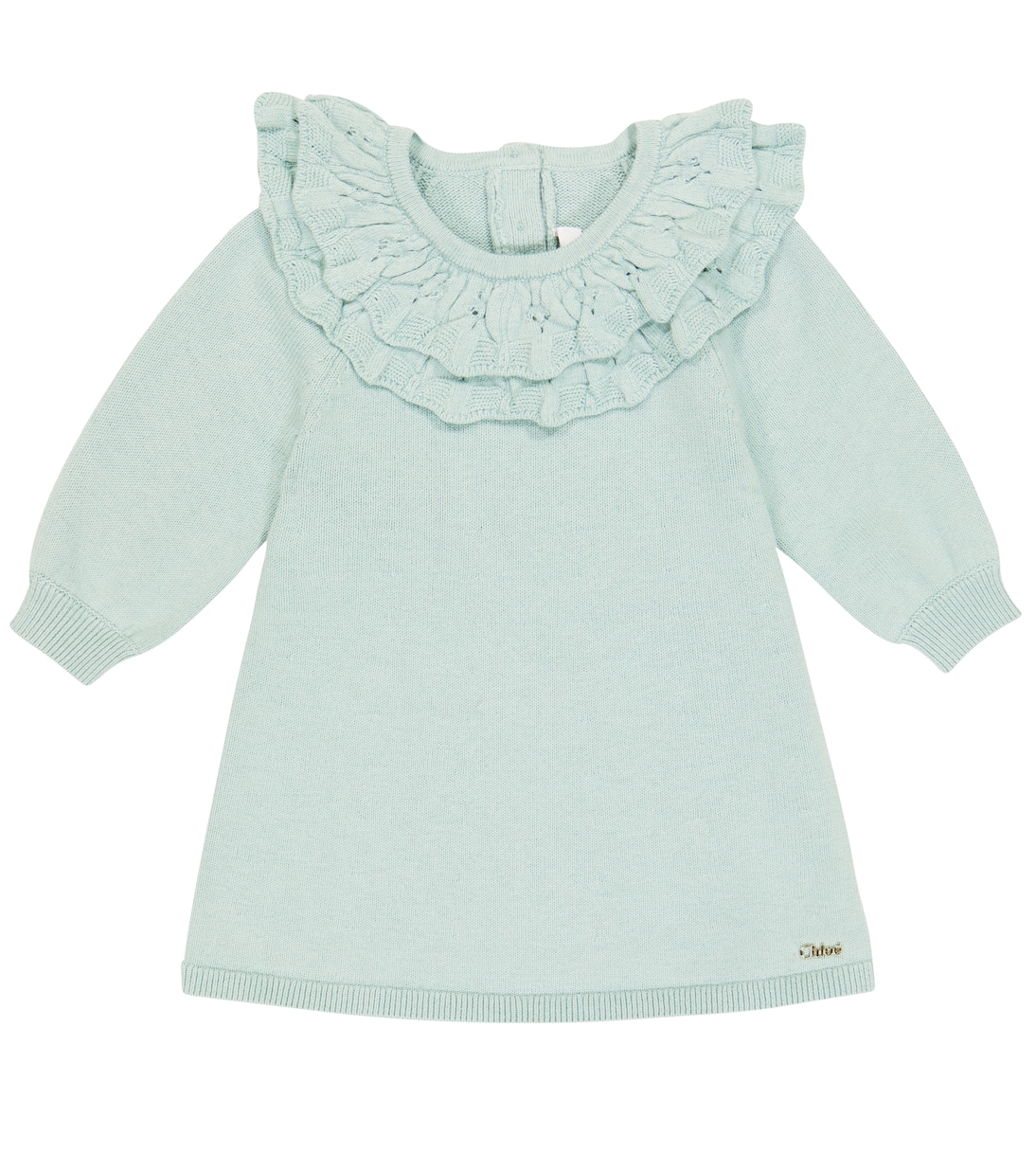 Baby - Abito in lana e cotone con volant | Chloé Kids