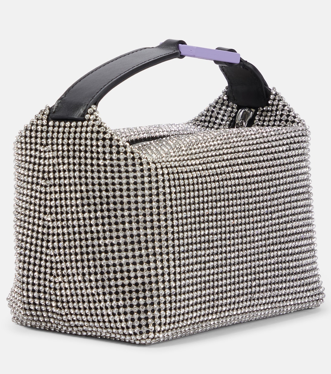 Clutch Moonbag mit Leder und Kristallen | Eéra