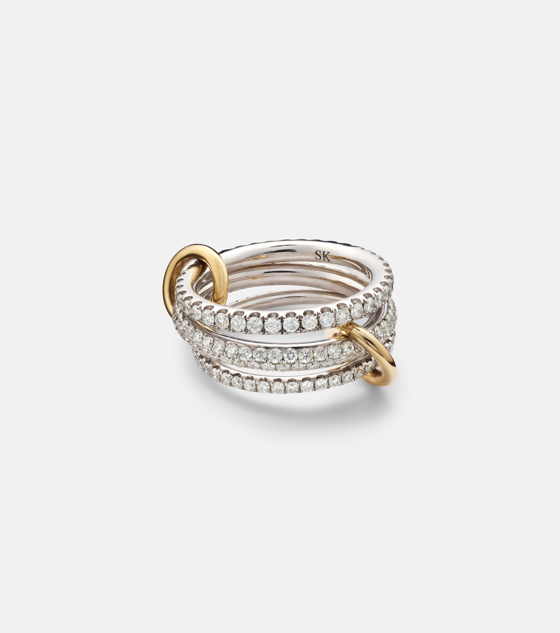Nova sterling silver and 18kt gold ring with diamonds | Spinelli Kilcollin