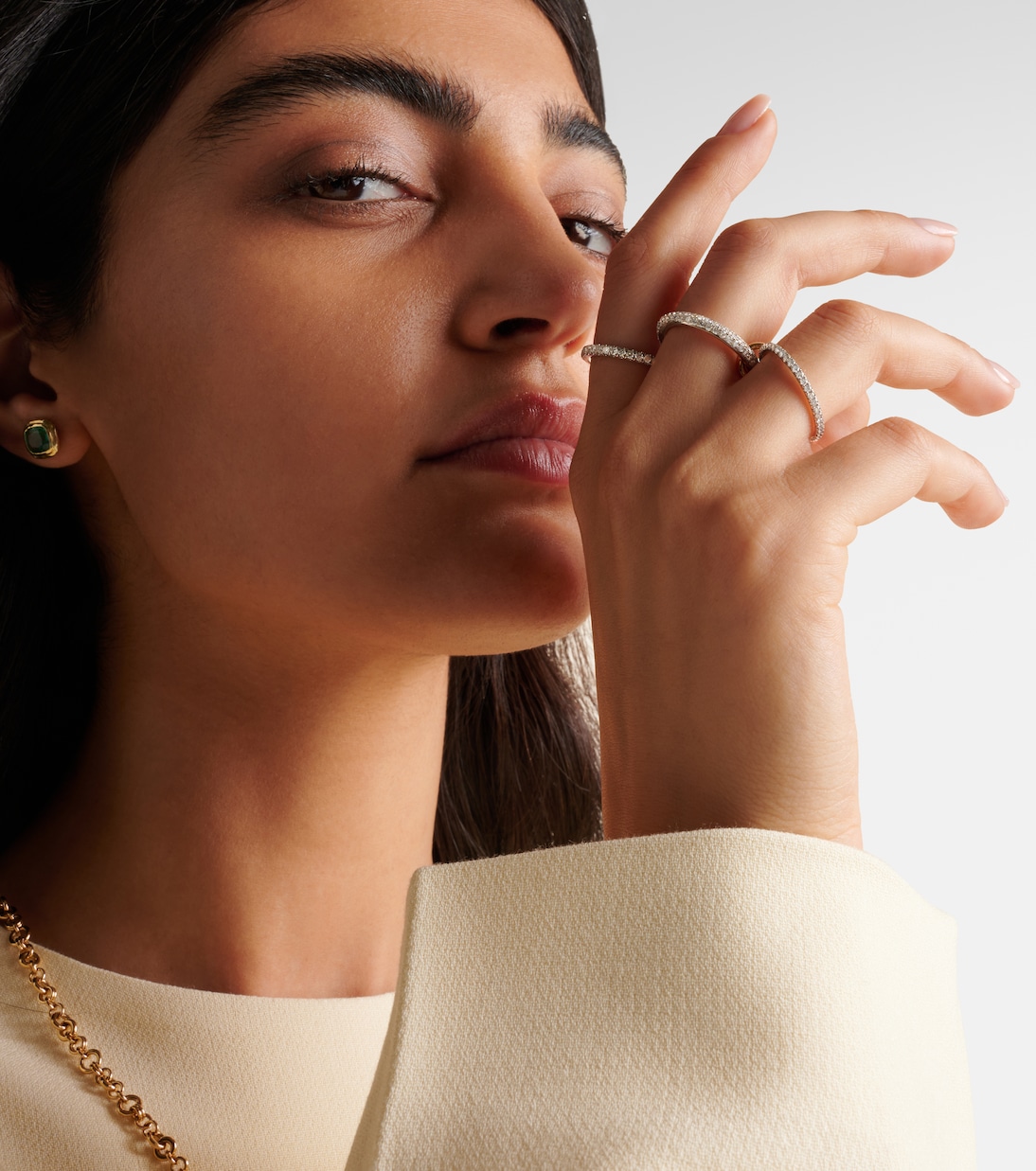 Nova sterling silver and 18kt gold ring with diamonds | Spinelli Kilcollin