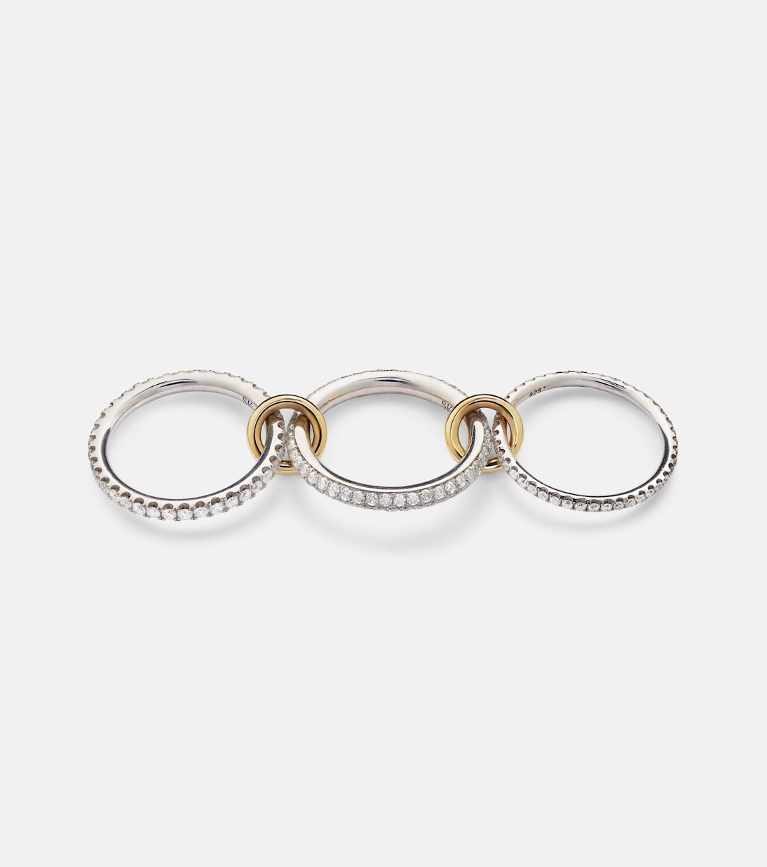 Nova sterling silver and 18kt gold ring with diamonds | Spinelli Kilcollin