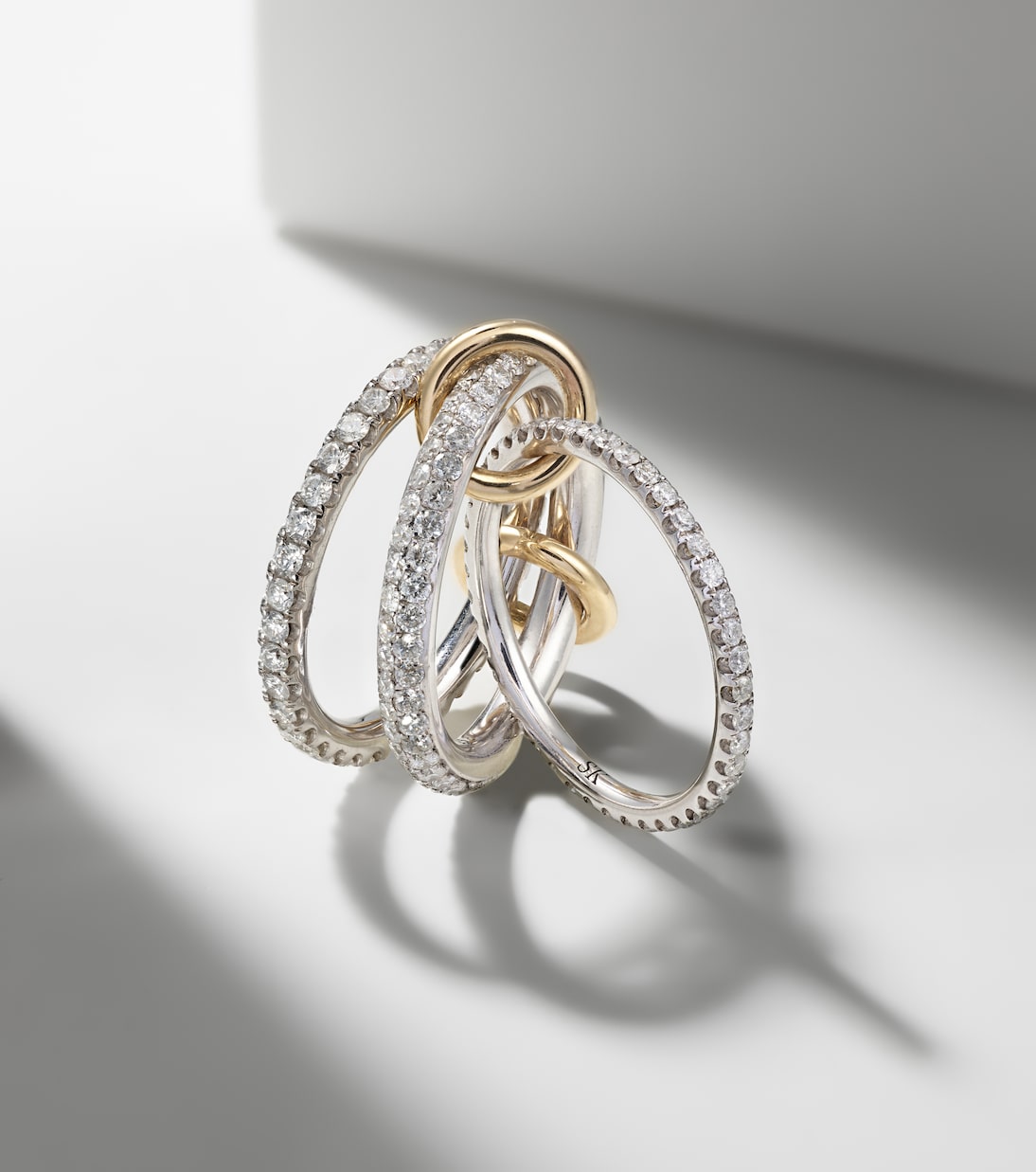 Nova sterling silver and 18kt gold ring with diamonds | Spinelli Kilcollin