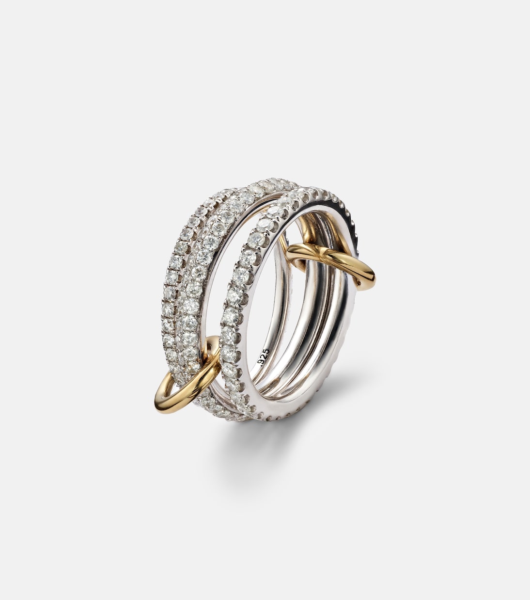 Nova sterling silver and 18kt gold ring with diamonds | Spinelli Kilcollin