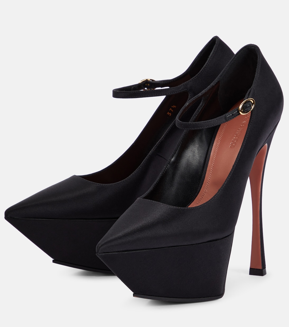 Plateau-Pumps Yigit aus Satin | Amina Muaddi