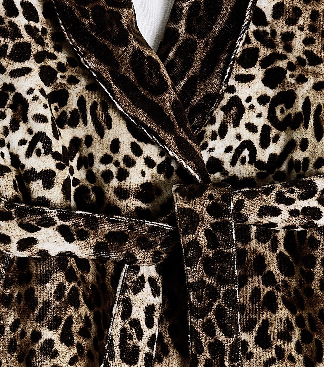 Leopard-print cotton terry bathrobe | Dolce&Gabbana Kids