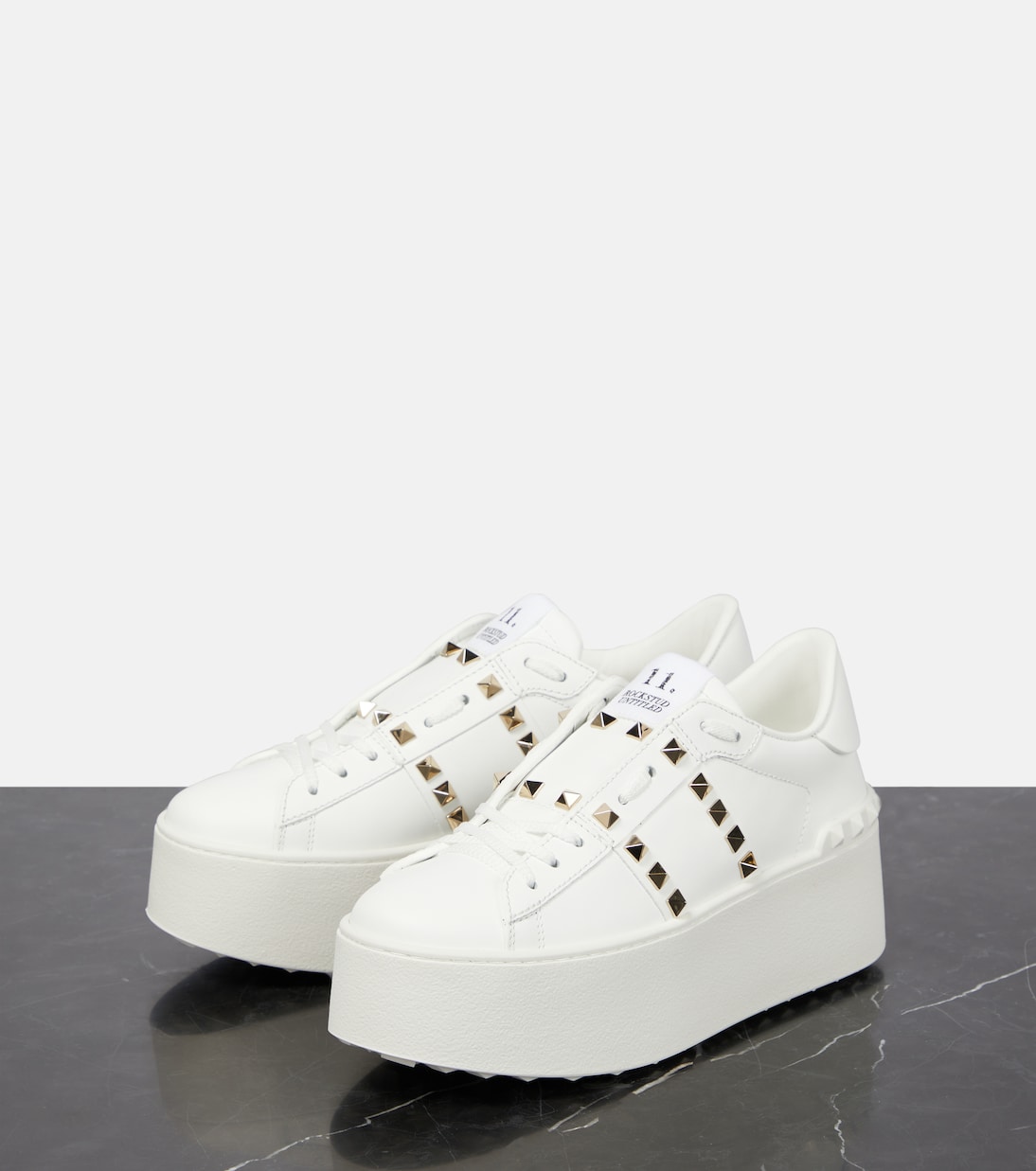 Plateau-Sneakers Rockstud Untitled aus Leder | Valentino Garavani