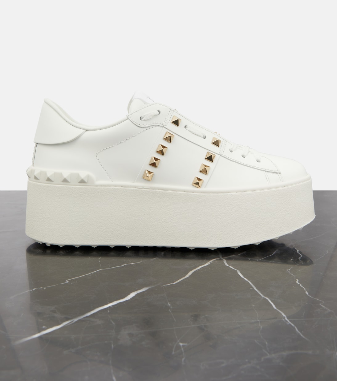 Plateau-Sneakers Rockstud Untitled aus Leder | Valentino Garavani