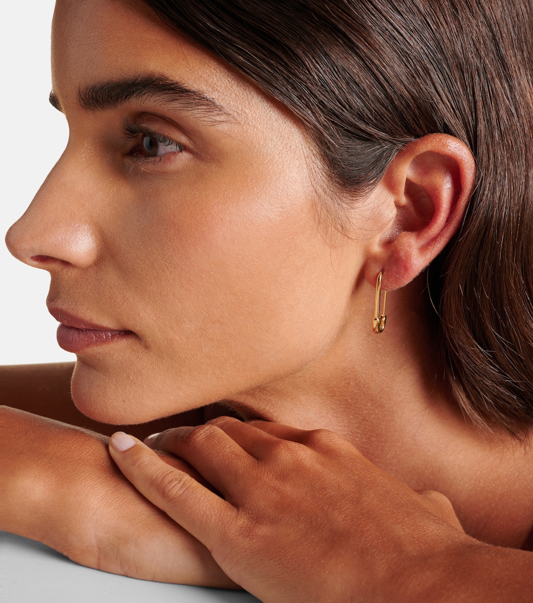 Orecchino singolo Safety Pin in oro 18kt | Anita Ko