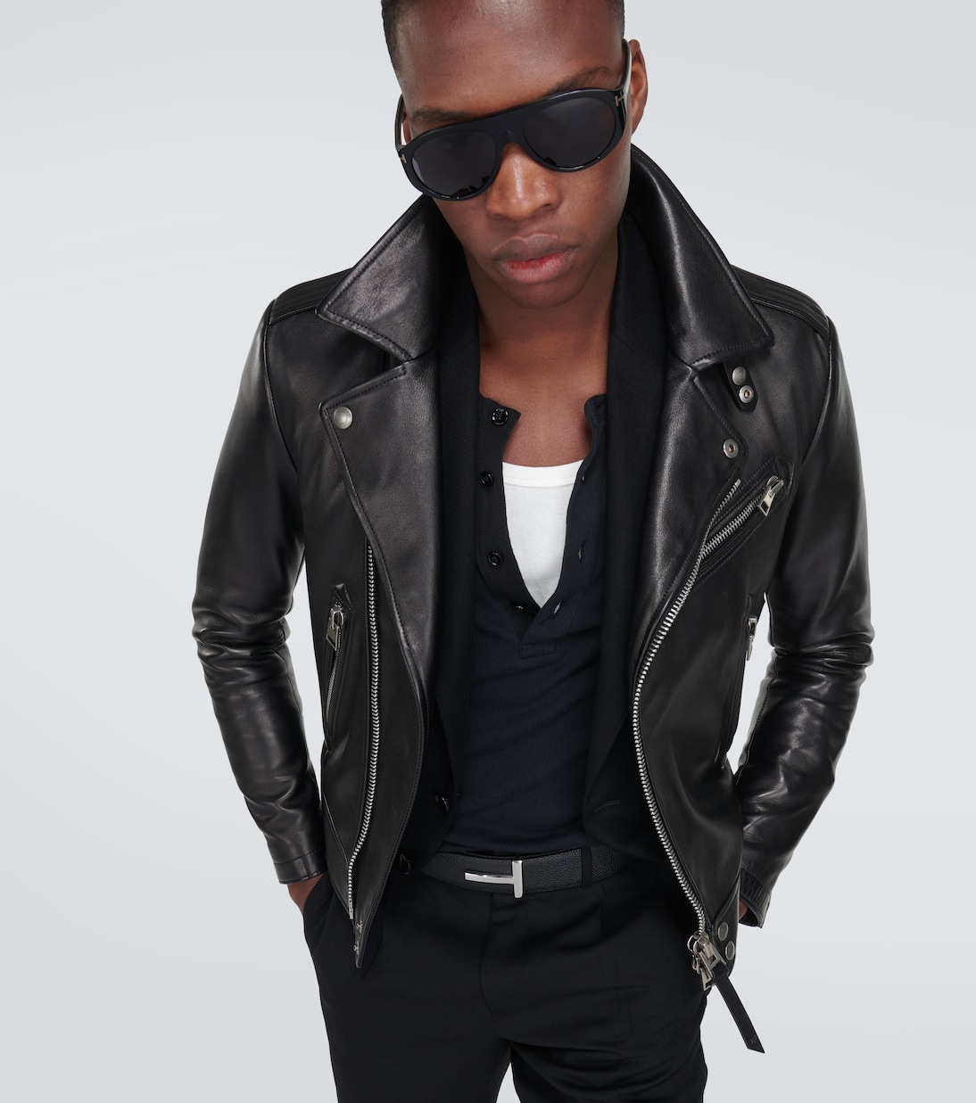 Camiseta Henley acanalada de jersey | Tom Ford