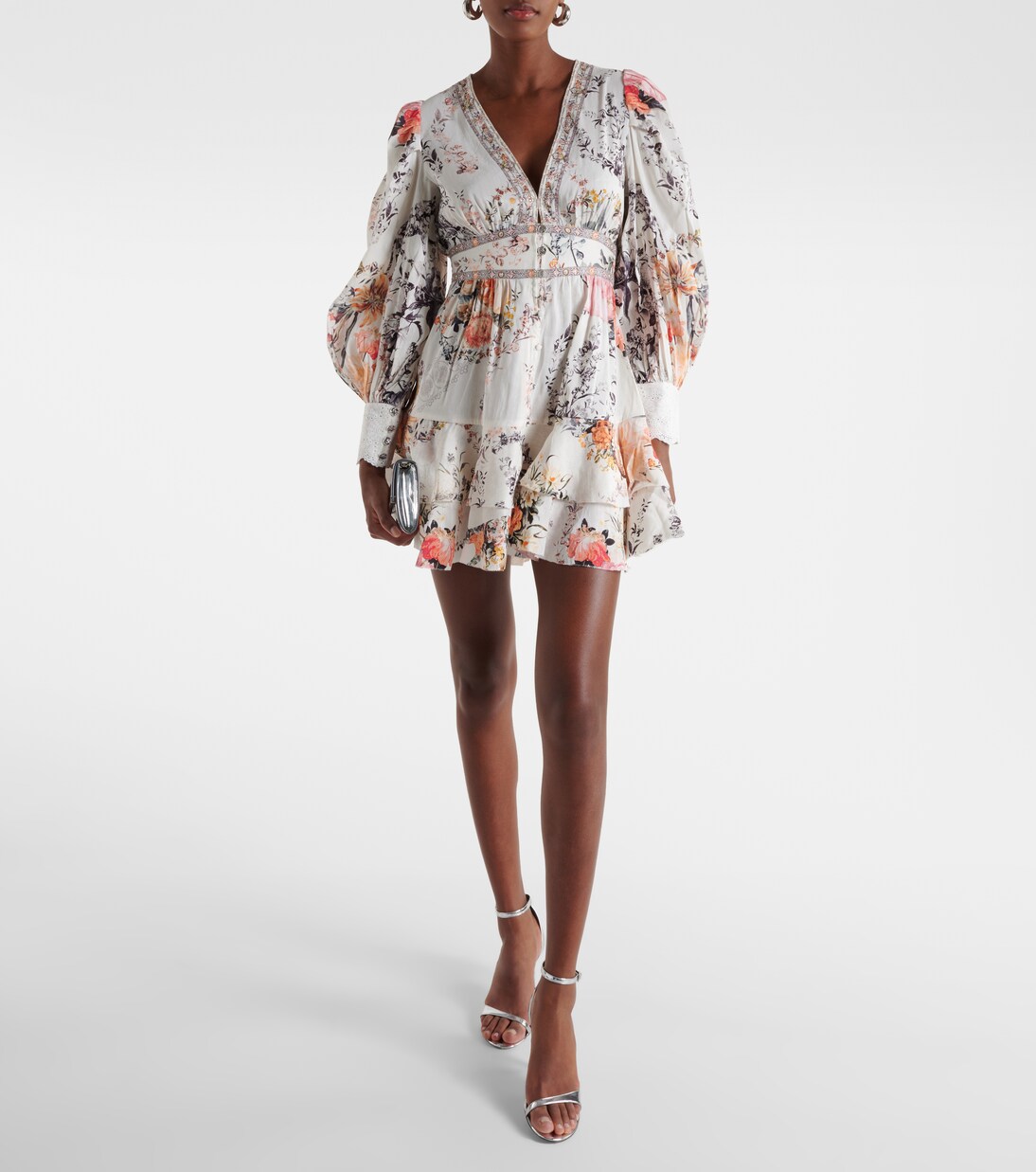 Robe en lin et soie à fleurs | Camilla