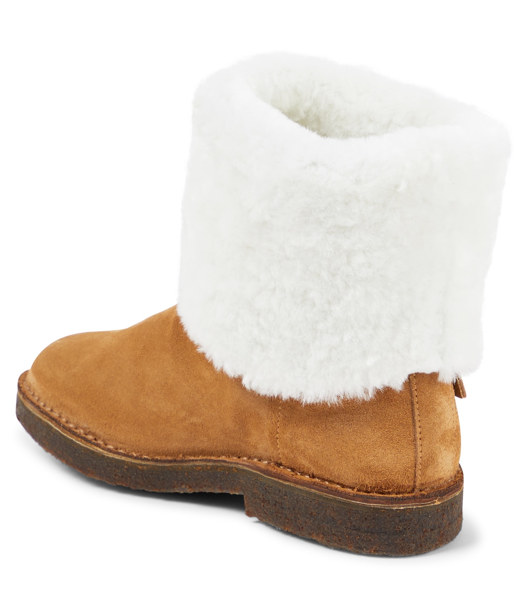 Shearling-trimmed suede ankle boots | PèPè