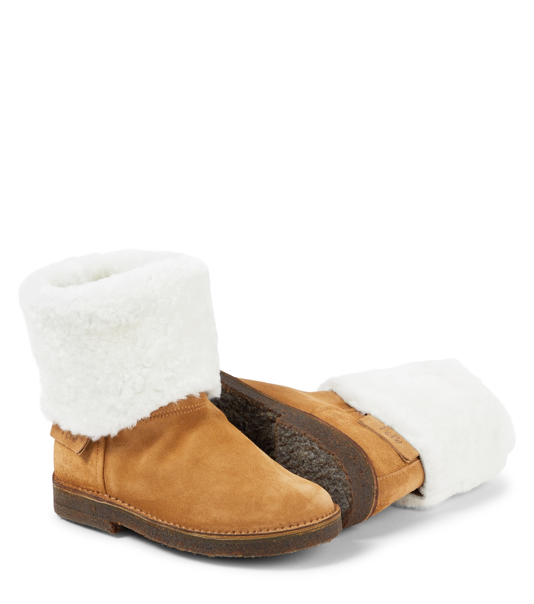 Shearling-trimmed suede ankle boots | PèPè