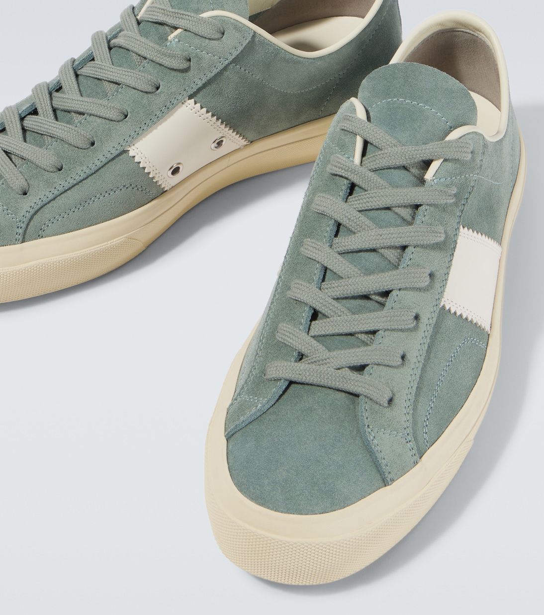 Cambridge leather-trimmed suede sneakers | Tom Ford