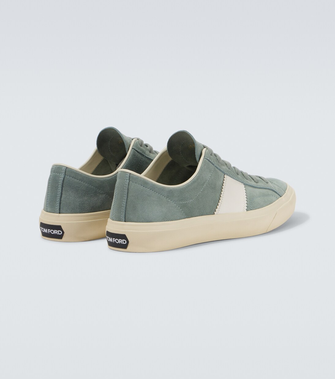 Cambridge leather-trimmed suede sneakers | Tom Ford