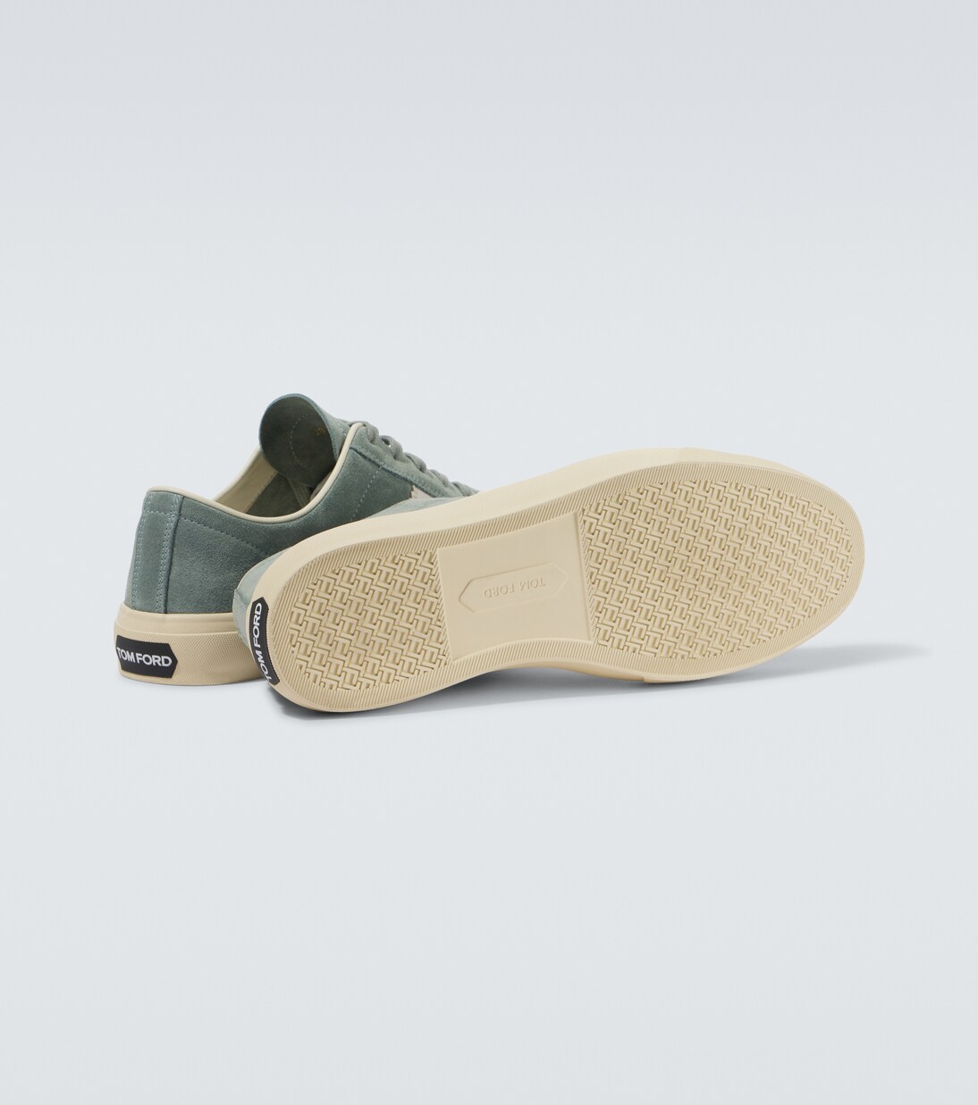 Cambridge leather-trimmed suede sneakers | Tom Ford