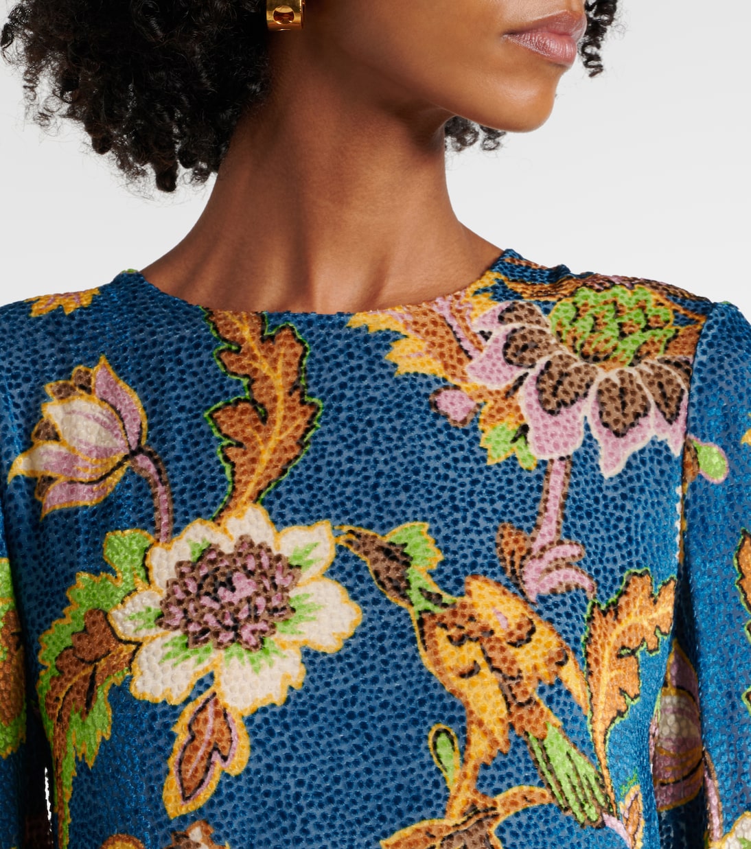 Swing printed devorée velvet maxi dress | La DoubleJ