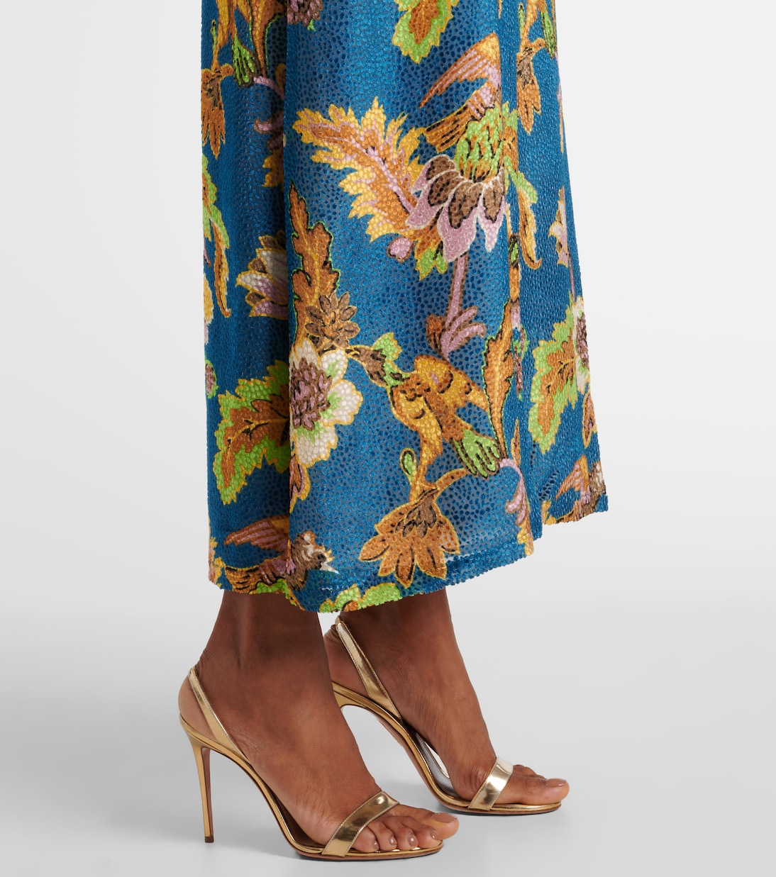 Swing printed devorée velvet maxi dress | La DoubleJ