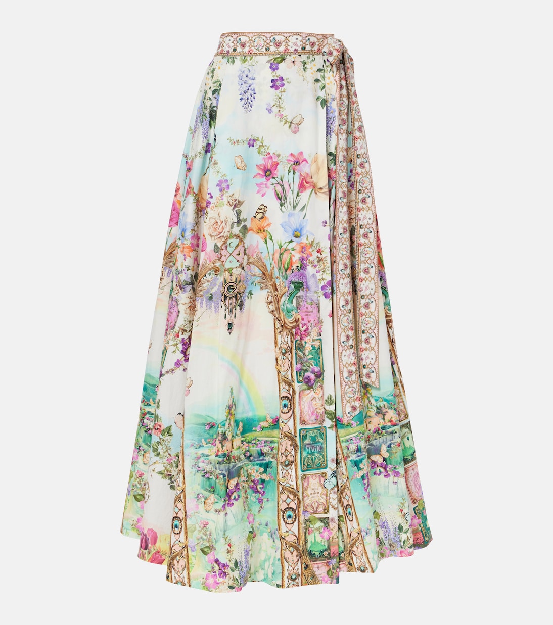 Falda envolvente de algodón estampada | Camilla