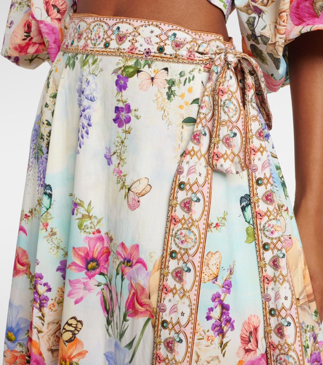 Falda envolvente de algodón estampada | Camilla