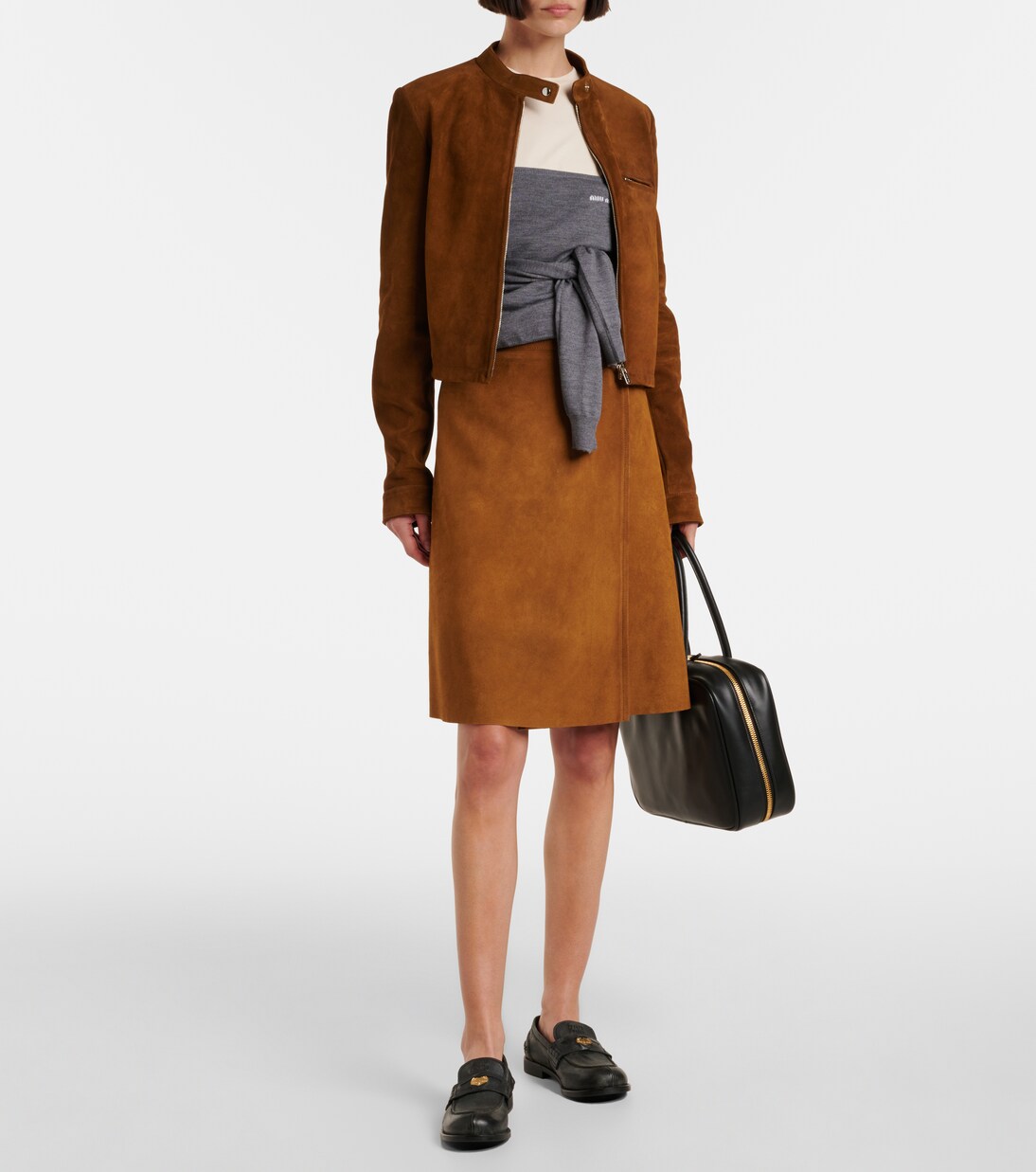 Suede miniskirt | Miu Miu