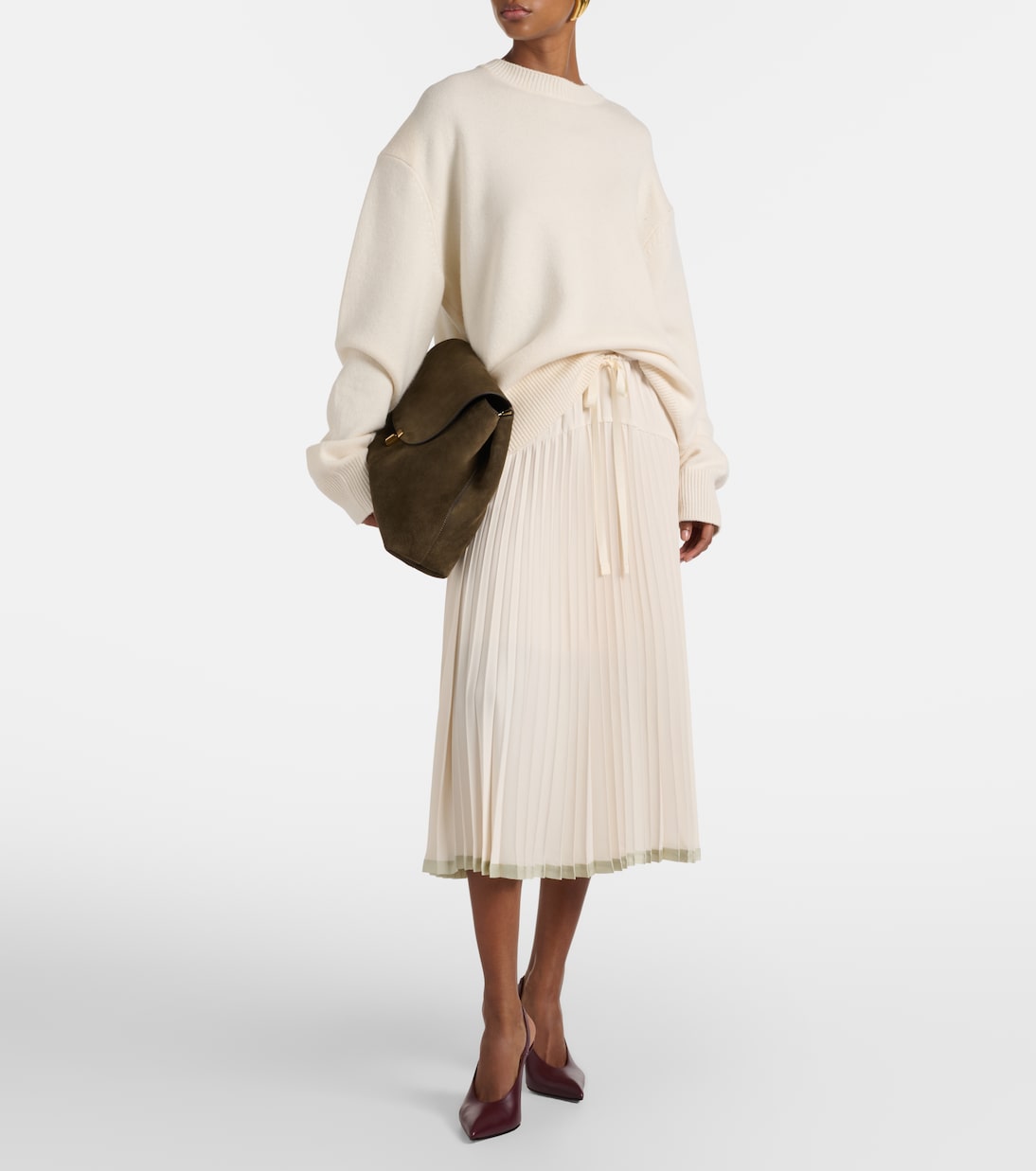 Falda midi a capas plisada | Vince