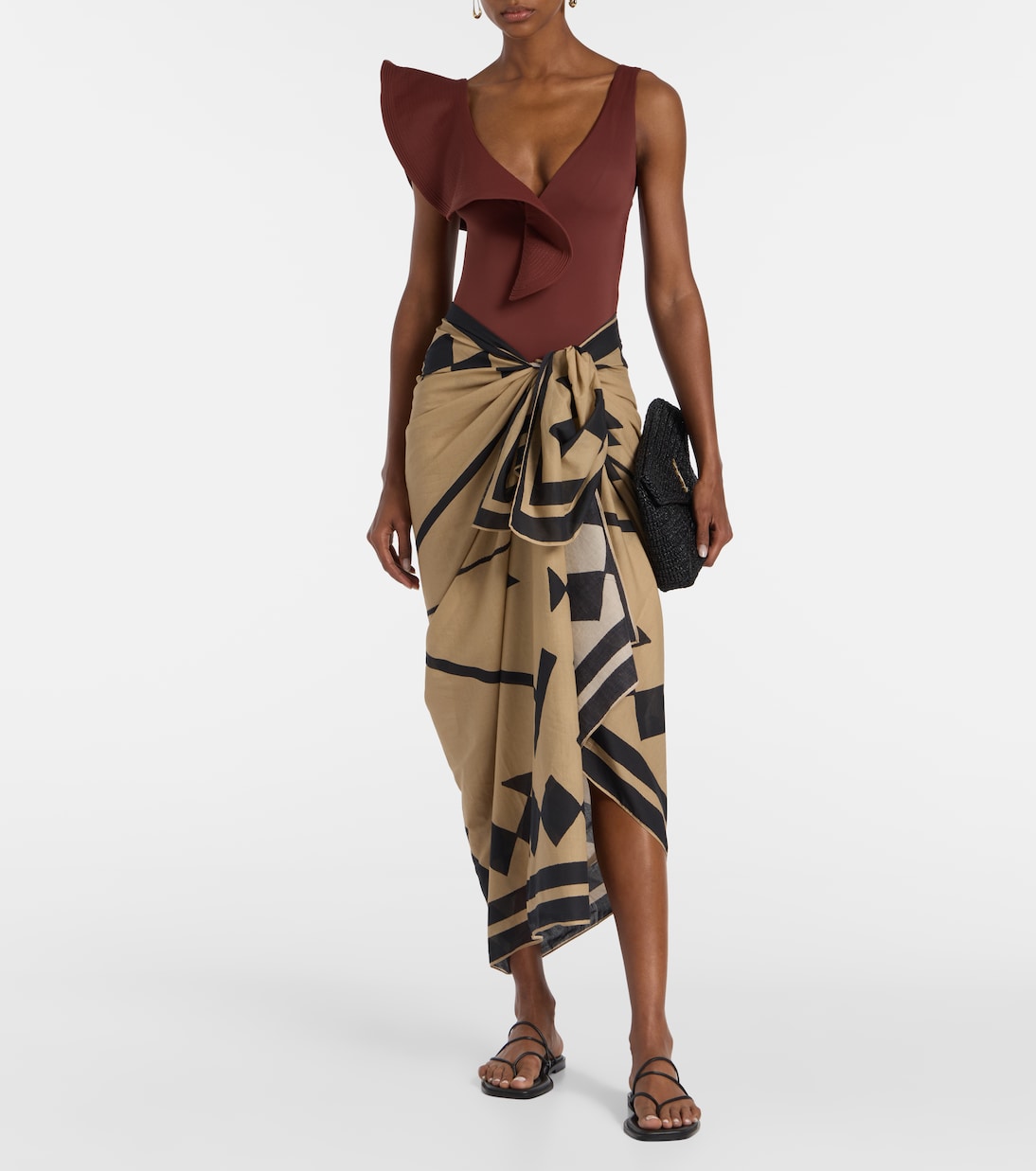 Bedruckter Pareo aus Baumwolle | Johanna Ortiz