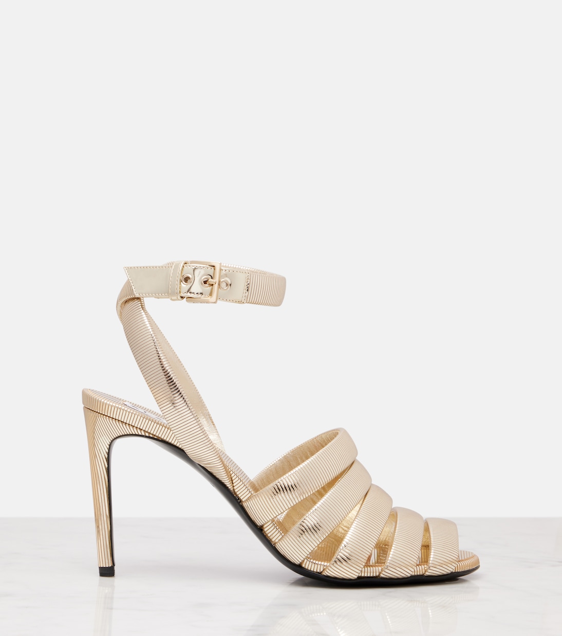 Sandalias 90 de piel metalizada | Alaïa