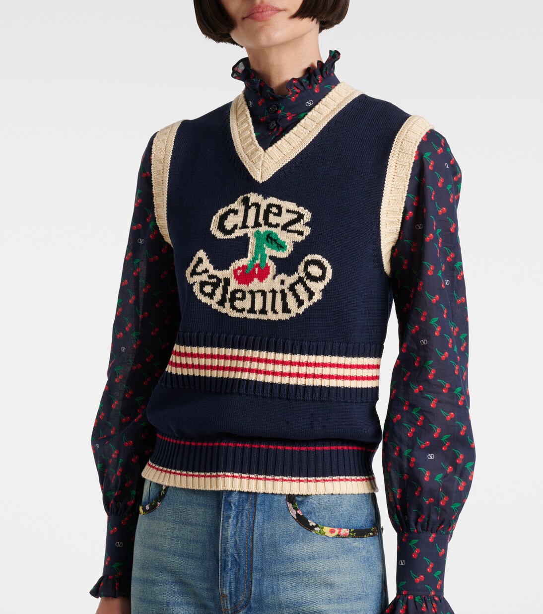 Chez Valentino cotton sweater vest | Valentino