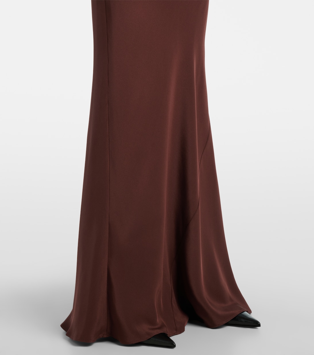 Abito lungo in raso di seta con pizzo | Roland Mouret