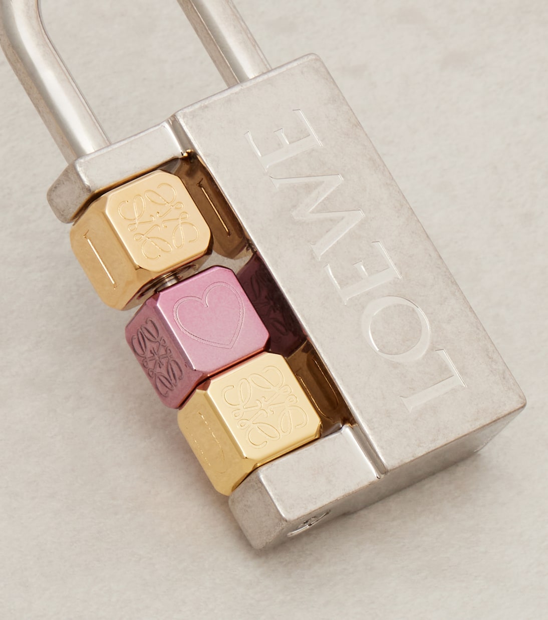 Padlock brass bag charm  | Loewe