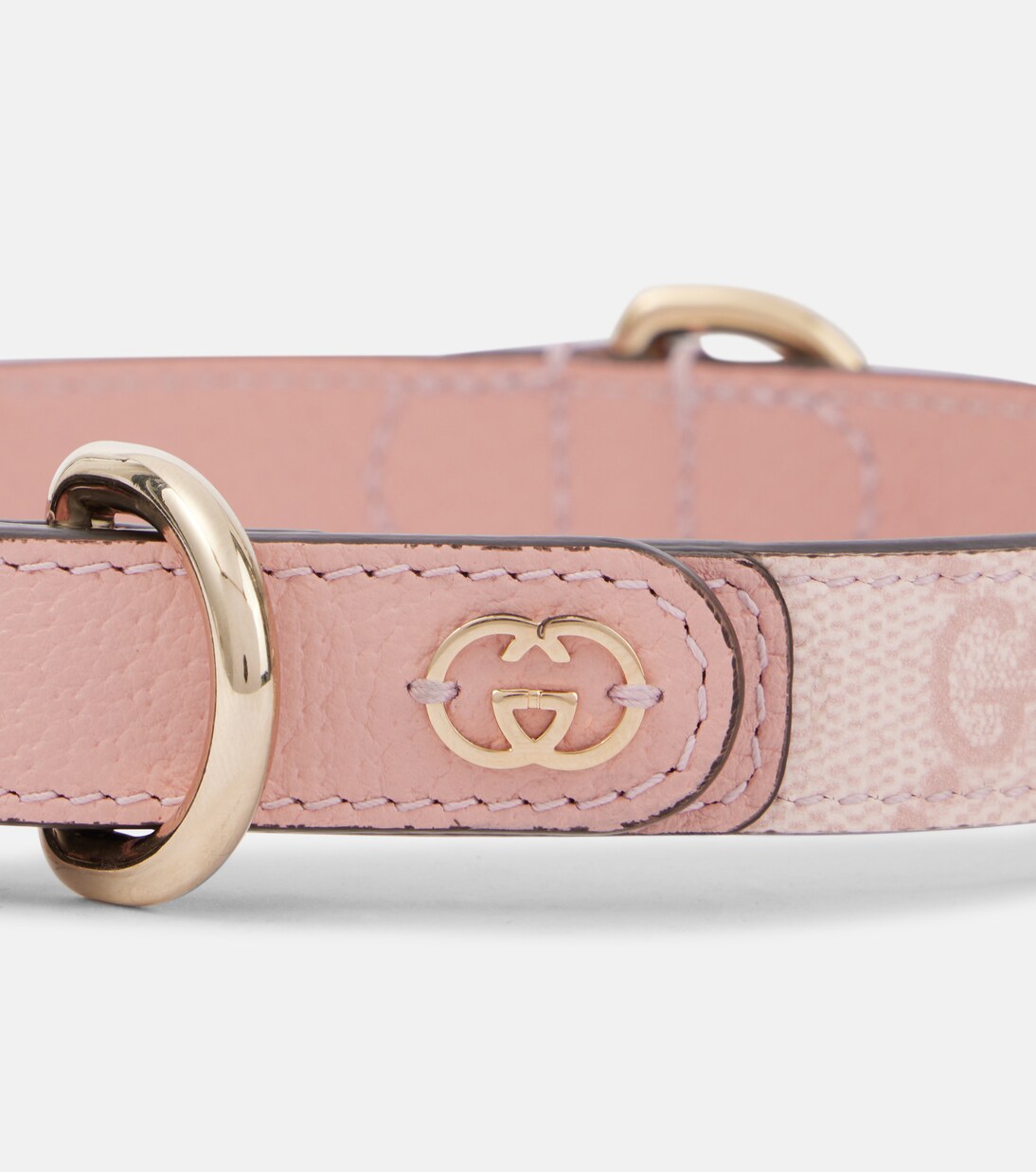 GG leather-trimmed dog collar | Gucci