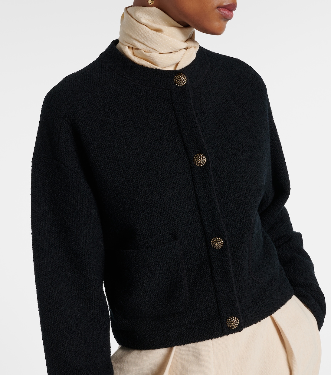 Cardigan cropped in cotone e seta | Loro Piana