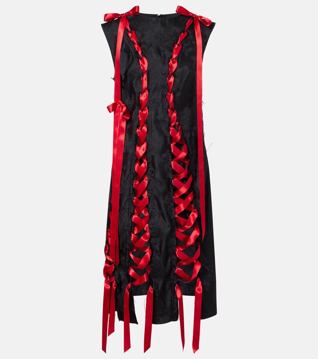 Robe midi en brocart et satin | Simone Rocha