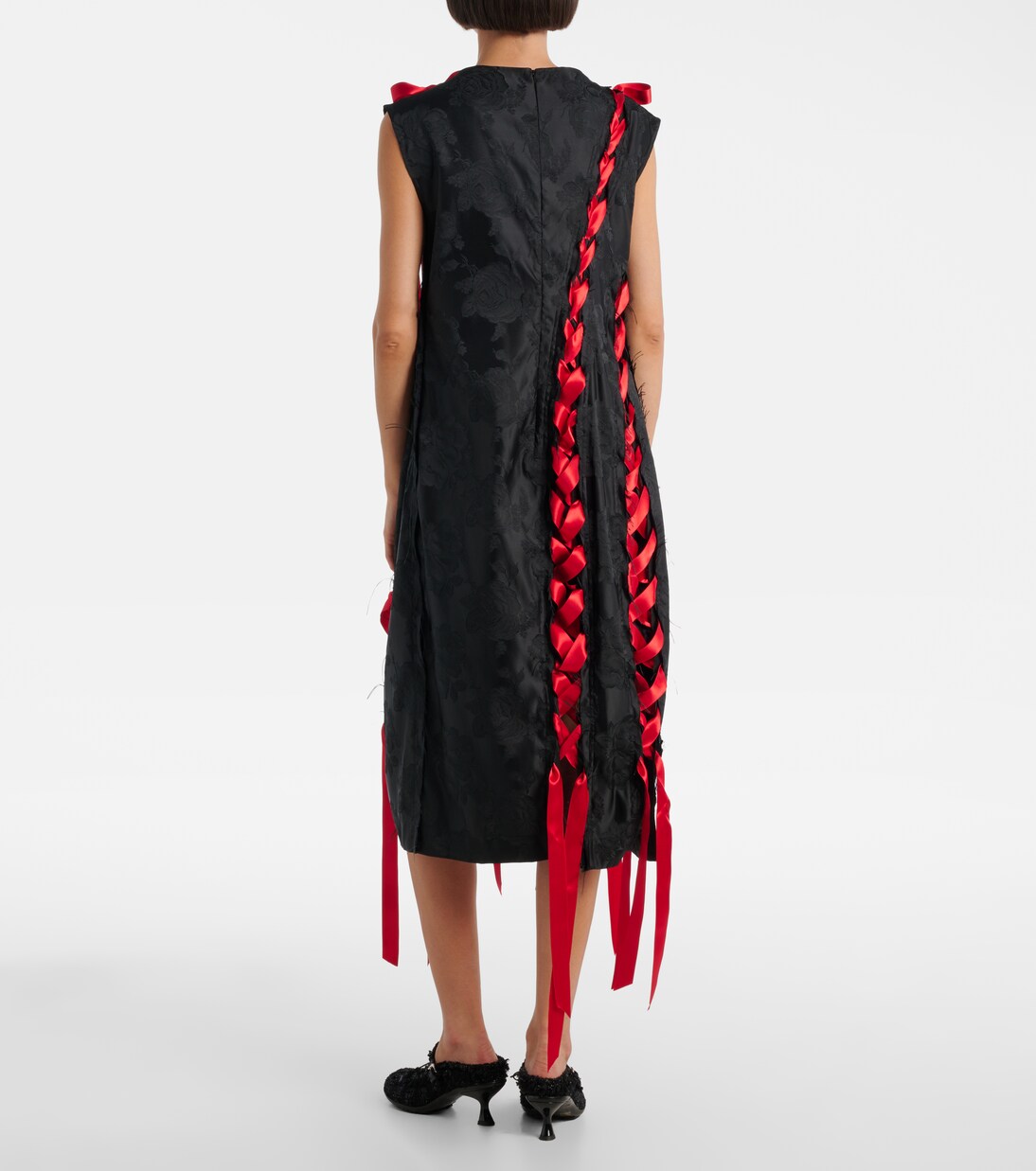 Robe midi en brocart et satin | Simone Rocha