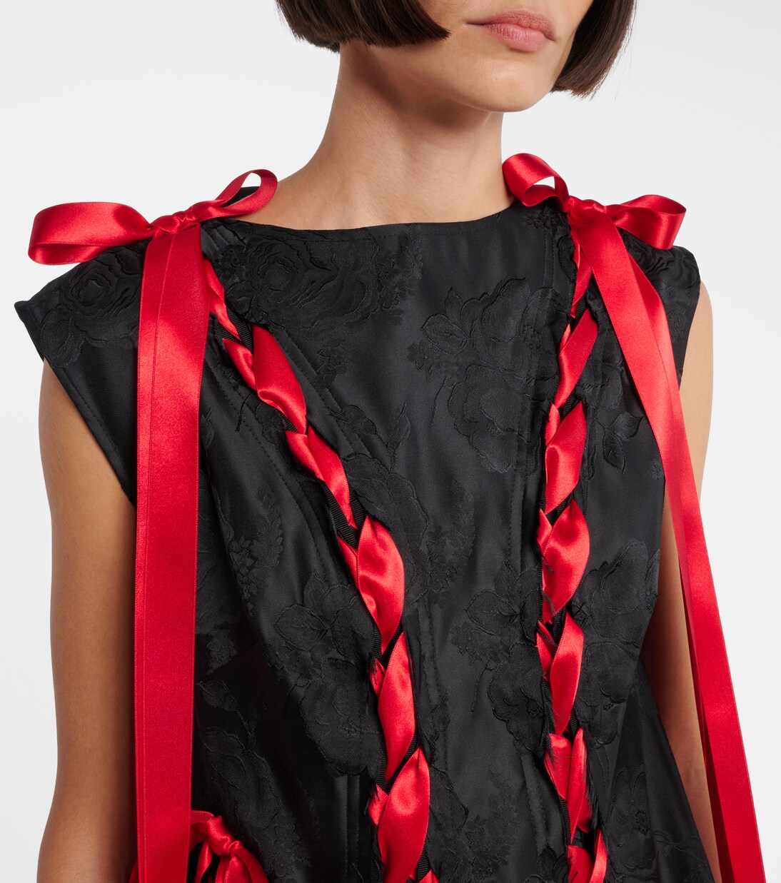 Robe midi en brocart et satin | Simone Rocha