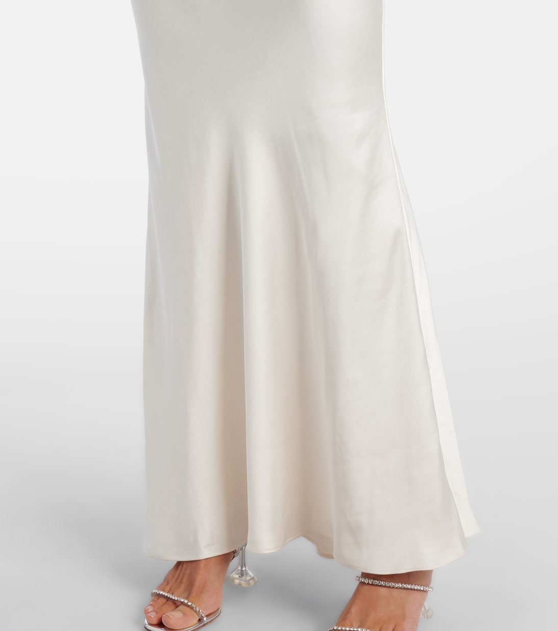 Caped lace and satin maxi dress | Self-Portrait