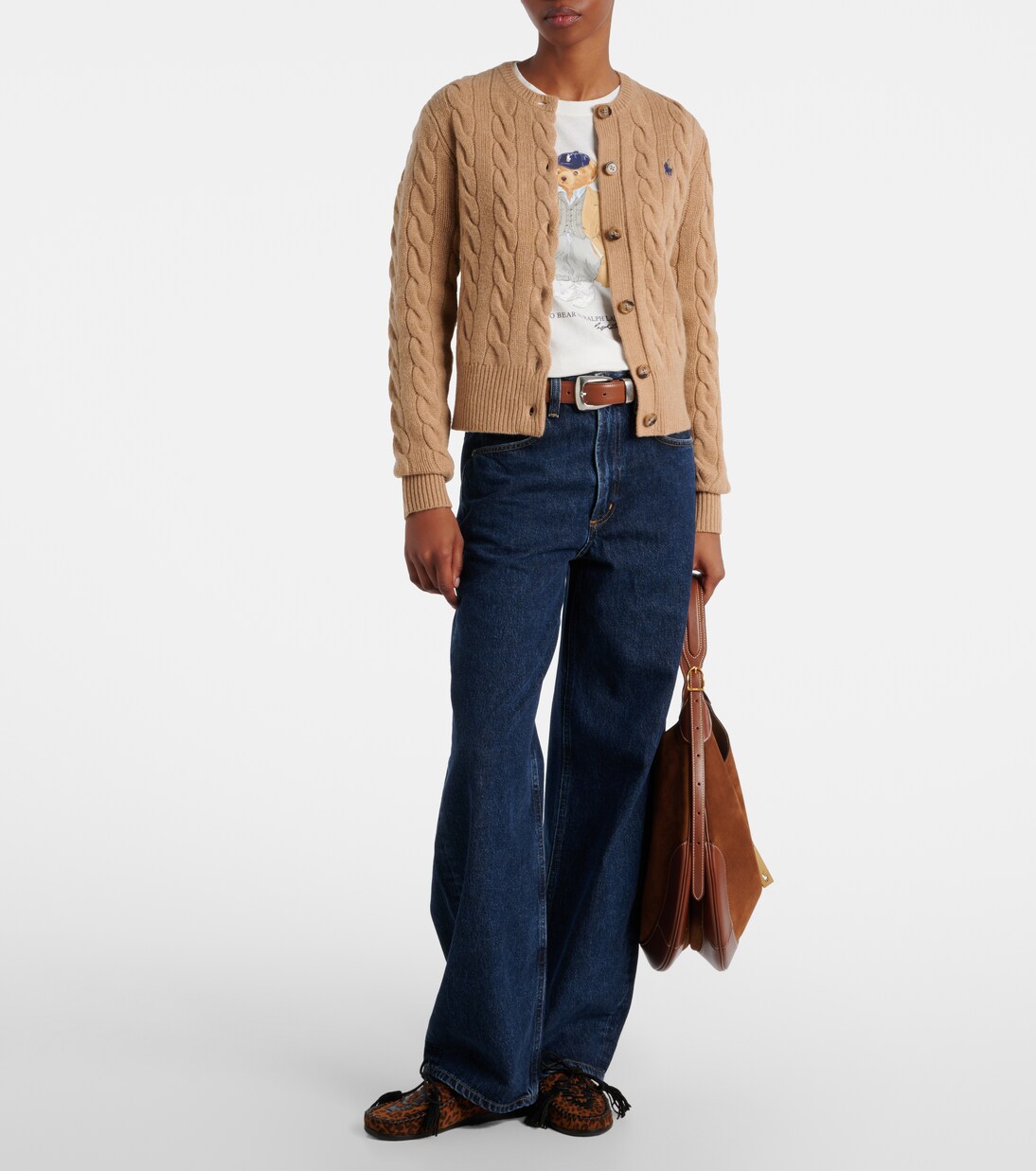 Cable-knit wool and cashmere cardigan | Polo Ralph Lauren