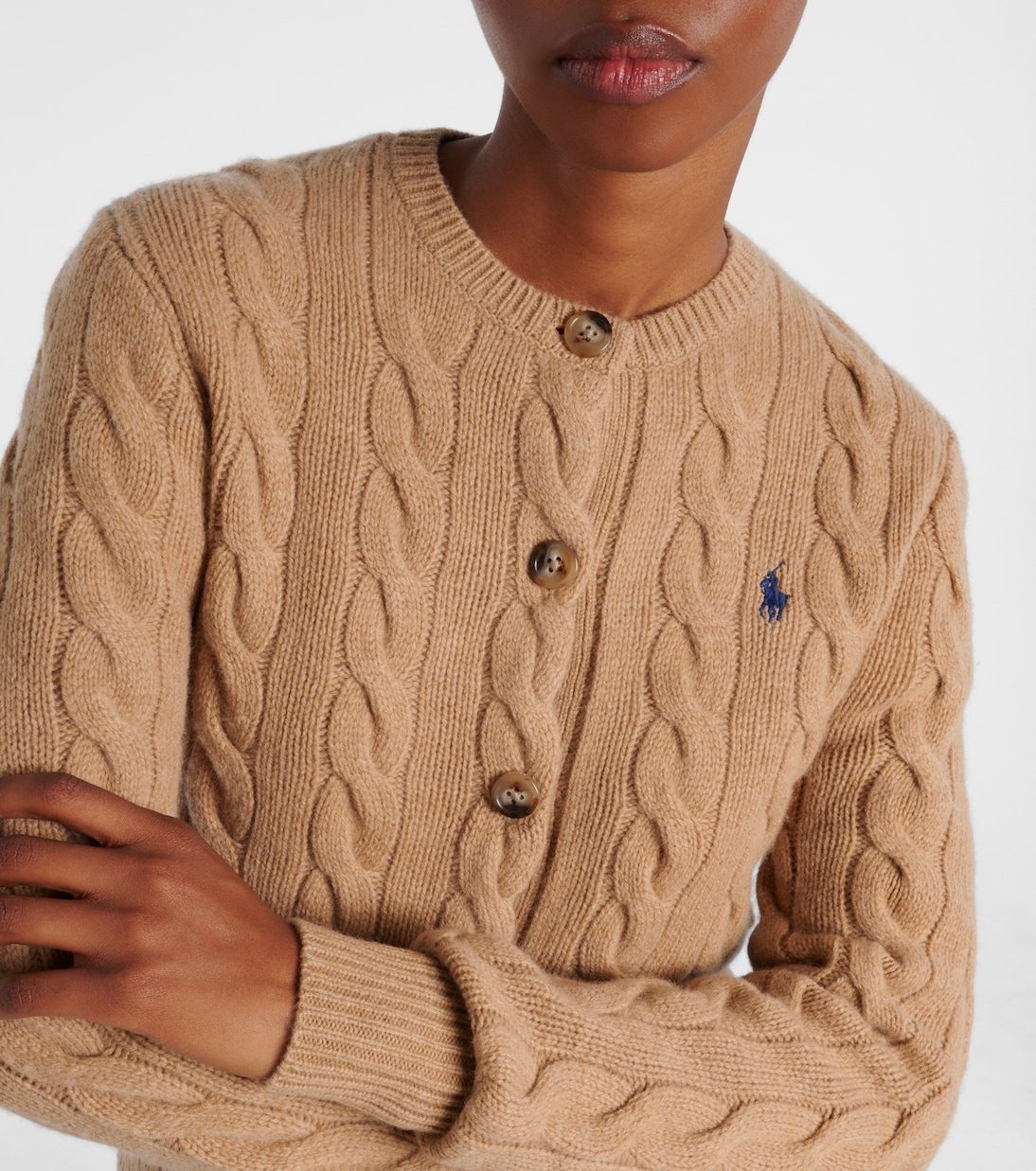 Cable-knit wool and cashmere cardigan | Polo Ralph Lauren