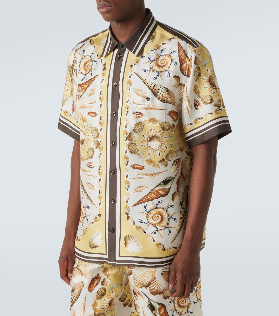 Camisa bowling de sarga de seda estampada | Dolce&Gabbana