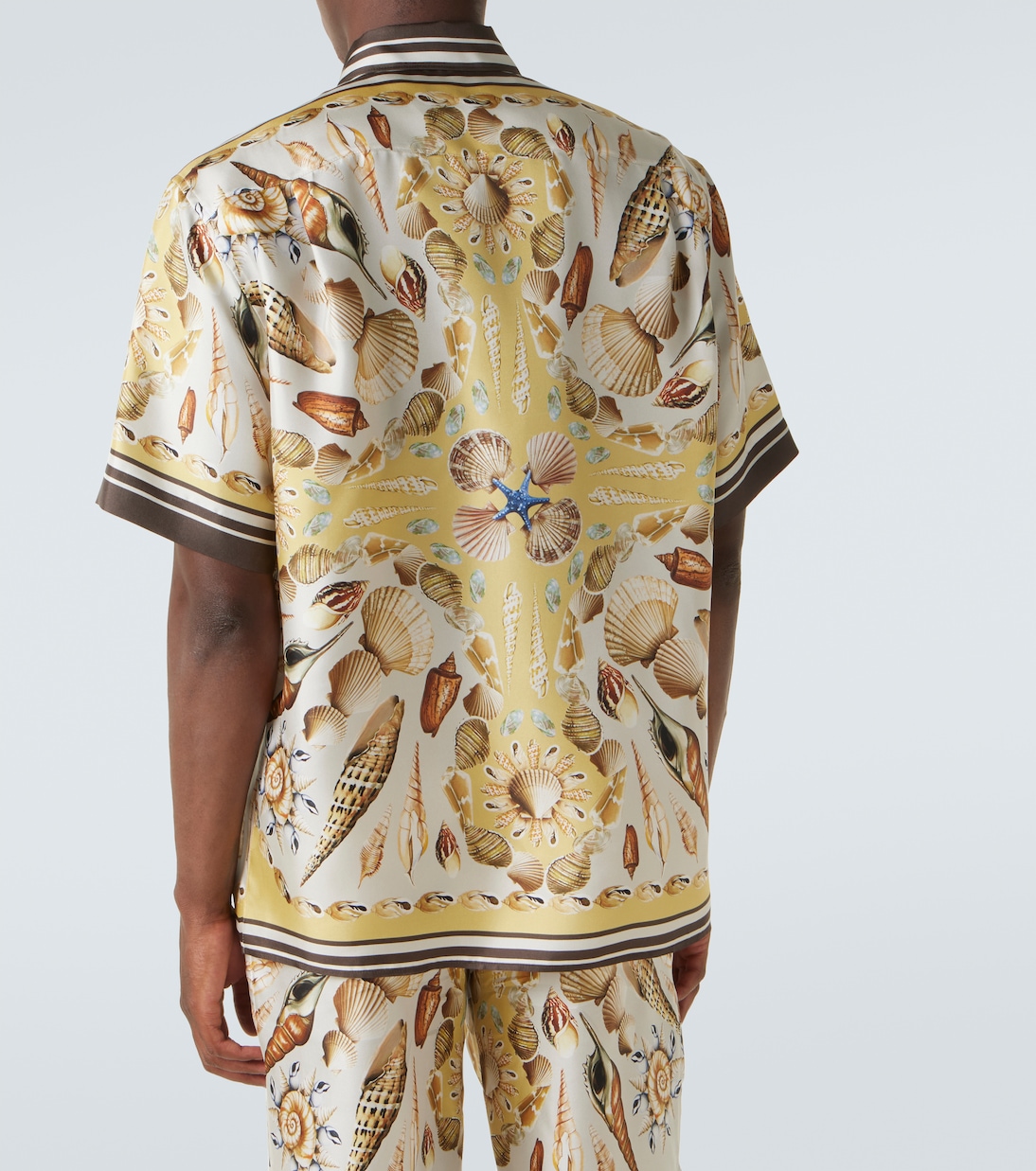 Camisa bowling de sarga de seda estampada | Dolce&Gabbana