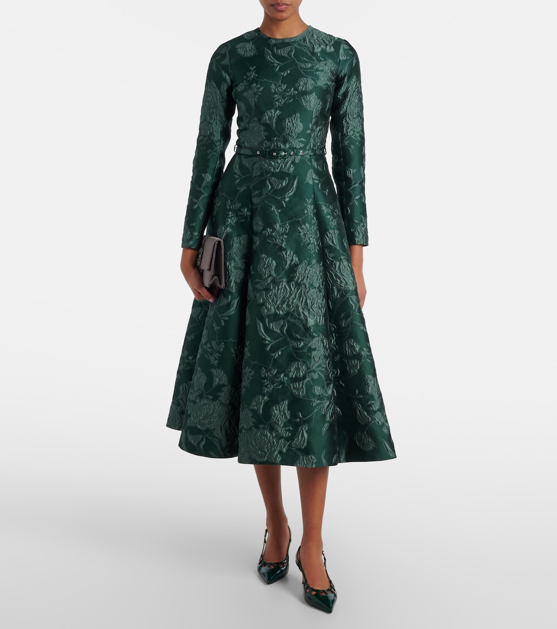 Capucine floral cloqué midi dress | Emilia Wickstead