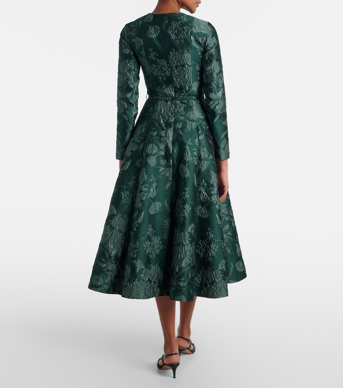 Capucine floral cloqué midi dress | Emilia Wickstead